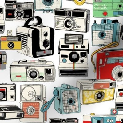 Make It Snappy! (MidMod) || hand-drawn vintage cameras