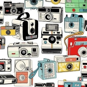 Make It Snappy! (MidMod) || hand-drawn vintage cameras