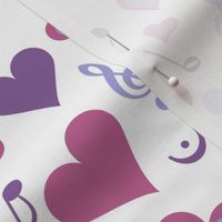 Hearts Music Notes Petal Solids White
