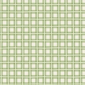 Checkers 3x3 Grass Green on Ivory