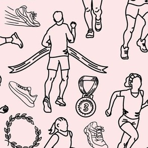 Runners Doodle Pink - Large Scale