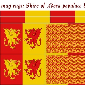 mug rugs: Shire of Adora (SCA)
