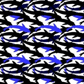 Simple Shark Shadows Continuous black and blue