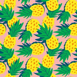 pineapple fruit -yellow-green-pink