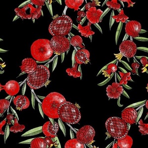 Pomegranates Trellis - Black Large