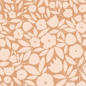Amelie Graphic Floral - Tan and White