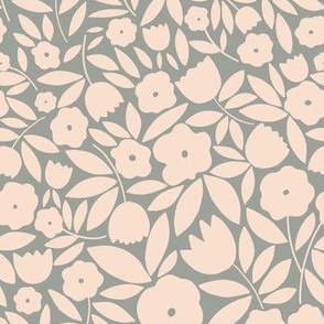 Amelie Graphic Floral - Grey and White