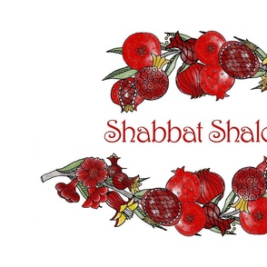 Pomegranate Branch 2 Shabbat Challah Cover