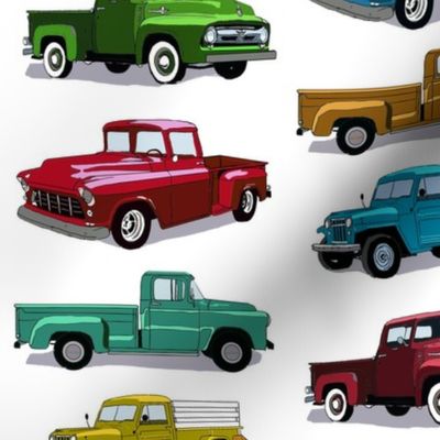 1956 Pickup trucks on white 10x10