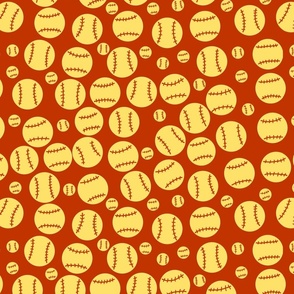 Softball-red background