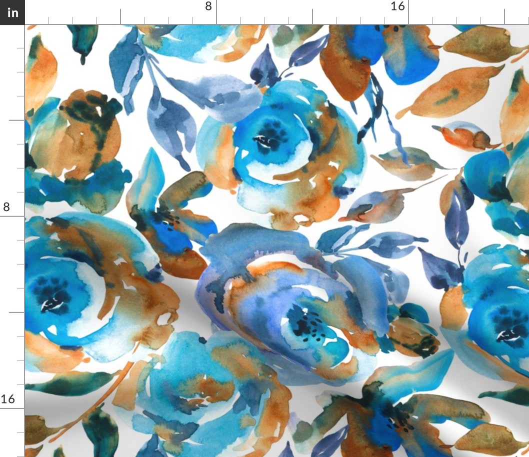 Blue abstract roses