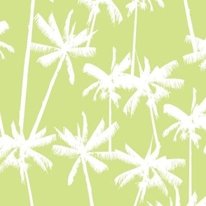 LARGE Pastel Summer - Tropical Palms - Honeydew Green