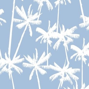 LARGE Pastel Summer - Tropical Palms - Sky blue