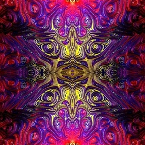 Sunset over the Flower Beds at Twilight Fractal Abstract