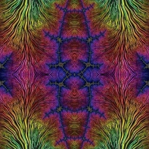 Wispy Rainbow Colored Feathers Fractal Abstract