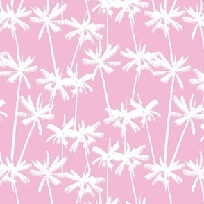 SMALL Pastel Summer - Tropical Palms - Cotton Candy Pink