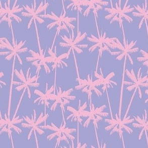 SMALL Pastel Summer - Tropical Palms - Lilac and Cotton Candy Pink