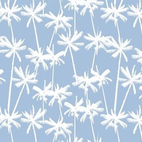 SMALL Pastel Summer - Tropical Palms - Sky blue