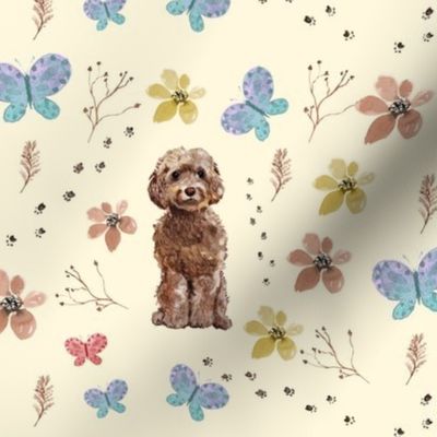 chocolate golden doodle butterfly pattern