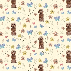 chocolate golden doodle butterfly pattern