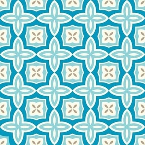 Franko petite quatrefoil, sf pool lagoon caramel, 2 inch