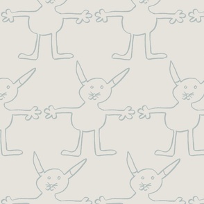 bunny friends – monochromatic gray