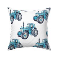 Vehicle tractor blue white 