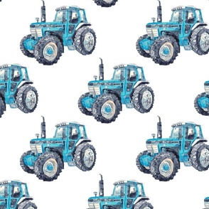 Vehicle tractor blue white 