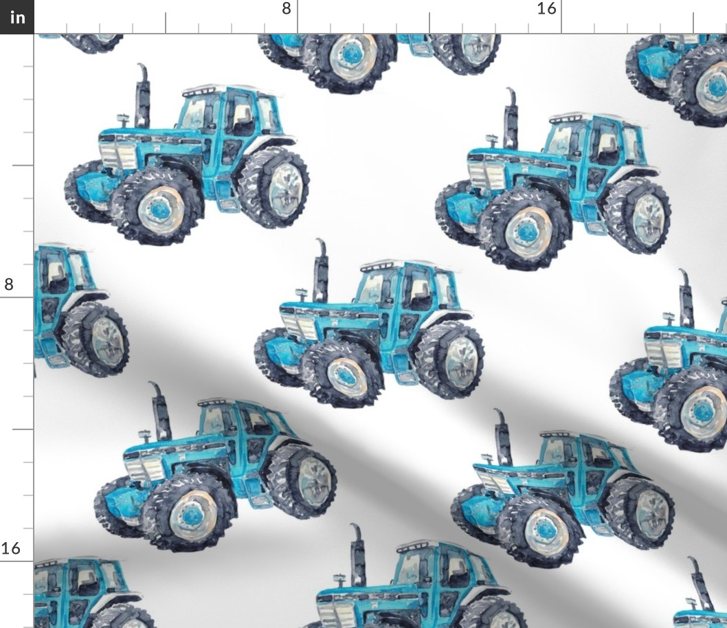 Vehicle tractor blue white 