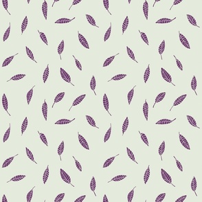 Ditsy Leaves in Simple Purple