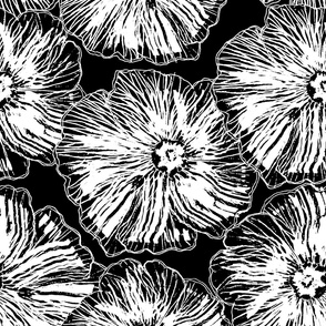 Black and white floral Poppy vibes II