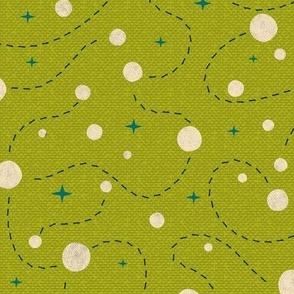 Dots and Bubbles on Green / Ocean Stories and Creatures Collection Correspondent / Small Scale
