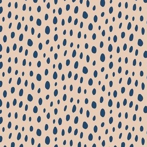 Spotty_dark blue on beige_medium