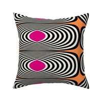 Stereophonic Lozenge Stripe Light Orange Dark Pink Neutral Mix 16x5.33 inches