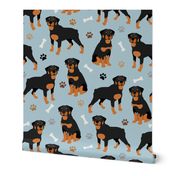 Rottweiler Paws and Bones Blue Small Scale