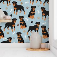 Rottweiler Paws and Bones Blue Small Scale