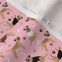 Border Terrier Paws and Bones Pink Small Scale