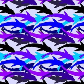 Simple Shark Shadows Continuous purples and blues and blacks on violet