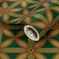 Retro Flower Tile // Normal scale // Retro Style Emerald Background  