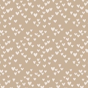 Sweet summer lovers and color pop hearts messy heart design basic minimalist boho design soft beige sand on latte tan seventies vintage palette SMALL