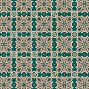 Retro Tile // Normal scale // Retro Style Puce Cream Background  