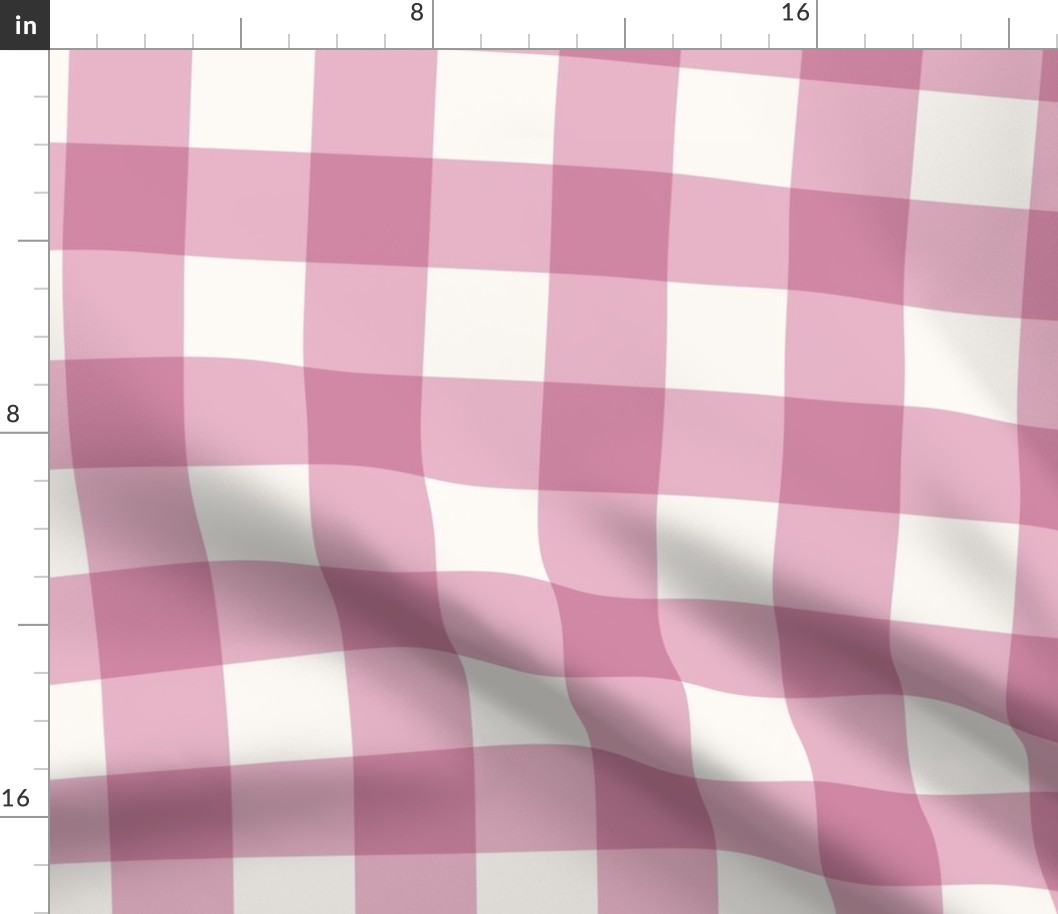 Gingham, Cashmere Rose, Large Scale 