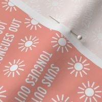 suns out tongues out -  tossed  - fun summer dog fabric -summer pink - C22