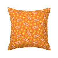 suns out tongues out -  tossed  - fun summer dog fabric - orange - C22