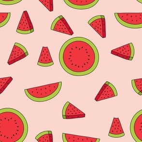 WATERMELONS ON PINK BACKGROUND