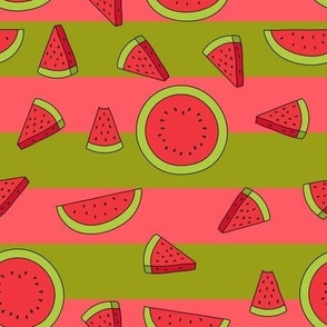 WATERMELONS PINK AND GREEN STRIPES