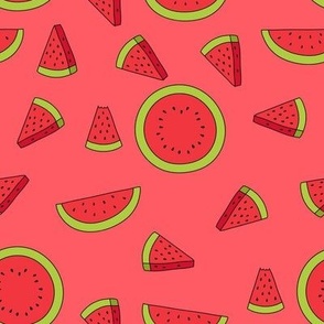 WATERMELONS ON DARK PINK