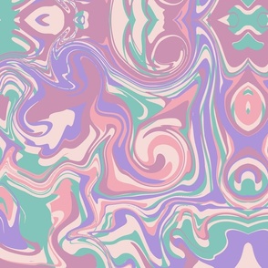 Swirl - purple, soft pink and turquoise