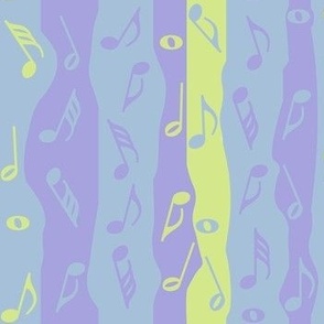 Larger Music Notes Stripes Petal Solids Purple