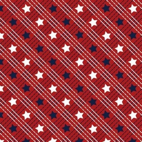Fourth of July Plaid Stars and Stripes- Red (Small)